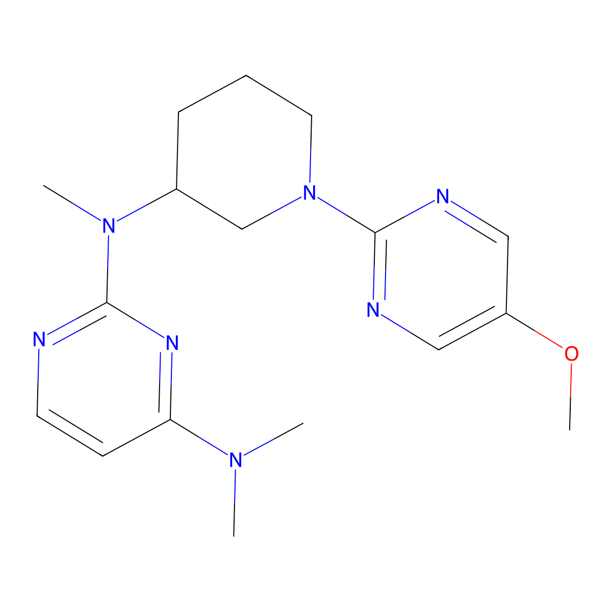 N2-[1-(5-methoxypyrimidin-2-yl)piperidin-3-yl]-N2,N4,N4-trimethylpyrimidine-2,4-diamine molecular structure, CAS 3030780-80-1