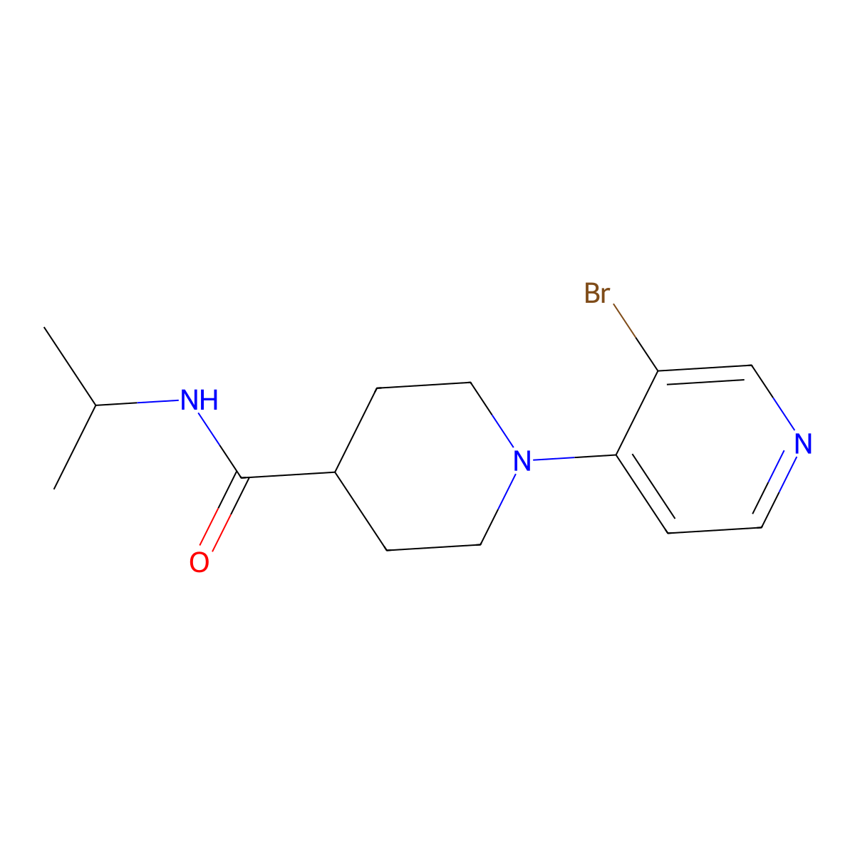 1-(3-bromopyridin-4-yl)-N-(propan-2-yl)piperidine-4-carboxamide molecular structure, CAS 3030780-81-2