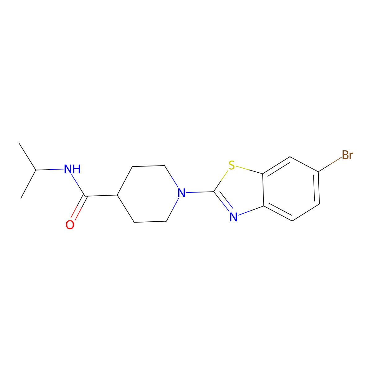 1-(6-bromo-1,3-benzothiazol-2-yl)-N-(propan-2-yl)piperidine-4-carboxamide molecular structure, CAS 3030780-84-5