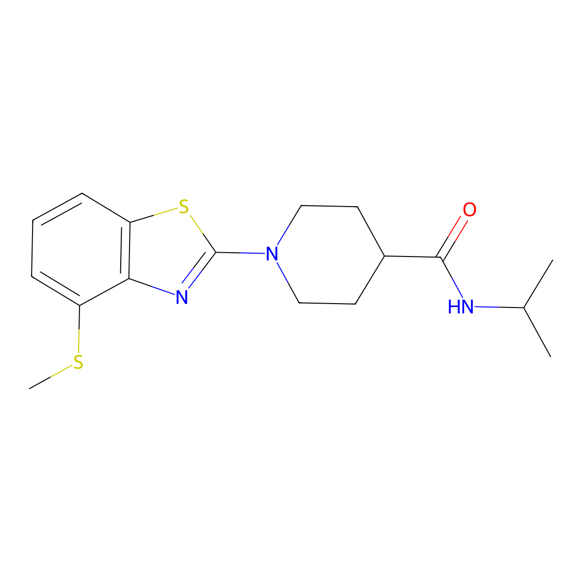 1-[4-(methylsulfanyl)-1,3-benzothiazol-2-yl]-N-(propan-2-yl)piperidine-4-carboxamide molecular structure, CAS 3030780-88-9