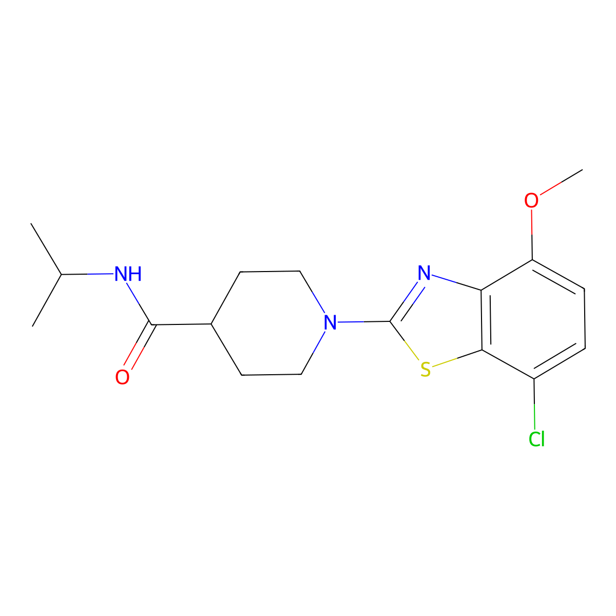 1-(7-chloro-4-methoxy-1,3-benzothiazol-2-yl)-N-(propan-2-yl)piperidine-4-carboxamide molecular structure, CAS 3030780-90-3