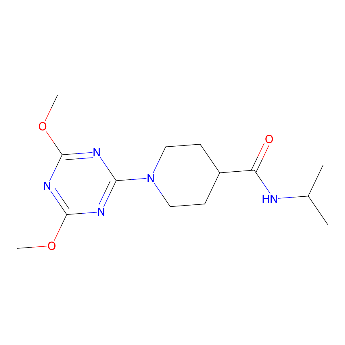 1-(4,6-dimethoxy-1,3,5-triazin-2-yl)-N-(propan-2-yl)piperidine-4-carboxamide molecular structure, CAS 3030780-92-5