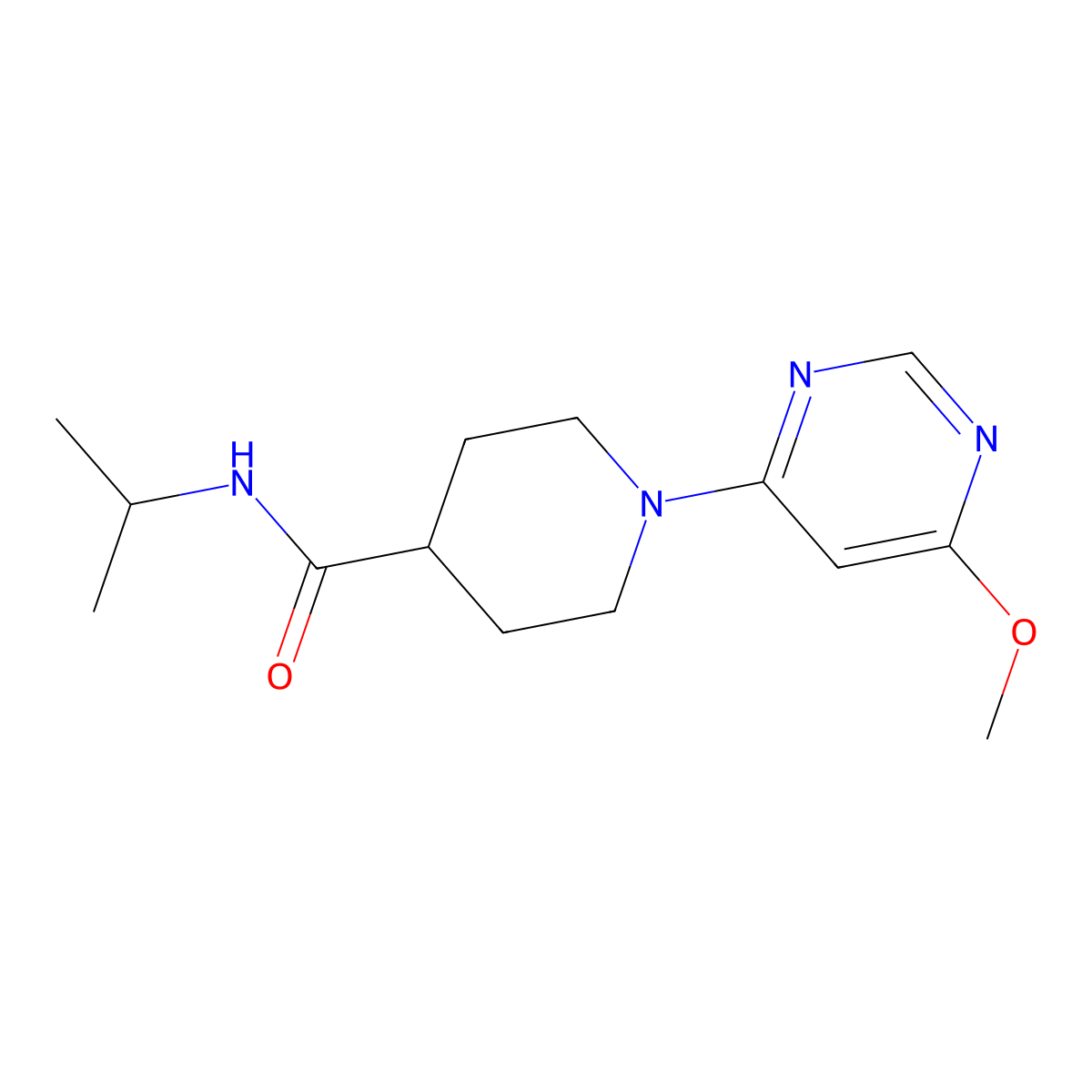 1-(6-methoxypyrimidin-4-yl)-N-(propan-2-yl)piperidine-4-carboxamide molecular structure, CAS 3030780-96-9