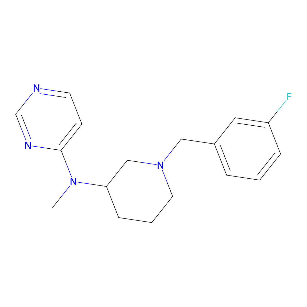 N-{1-[(3-fluorophenyl)methyl]piperidin-3-yl}-N-methylpyrimidin-4-amine molecular structure, CAS 3030780-97-0