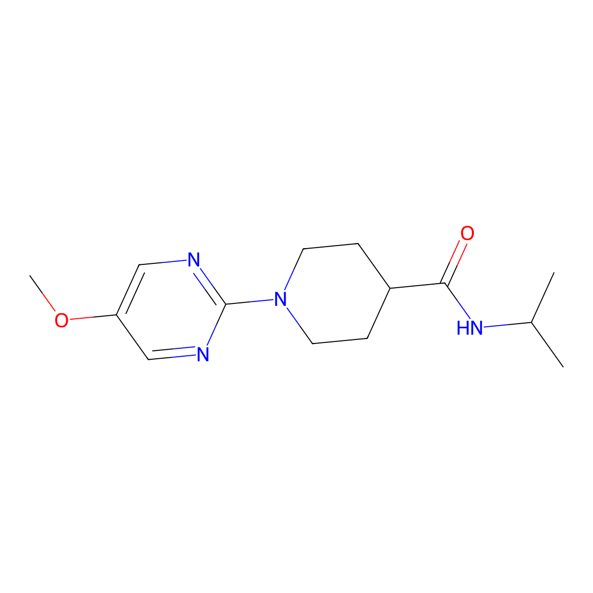 1-(5-methoxypyrimidin-2-yl)-N-(propan-2-yl)piperidine-4-carboxamide molecular structure, CAS 3030781-00-8