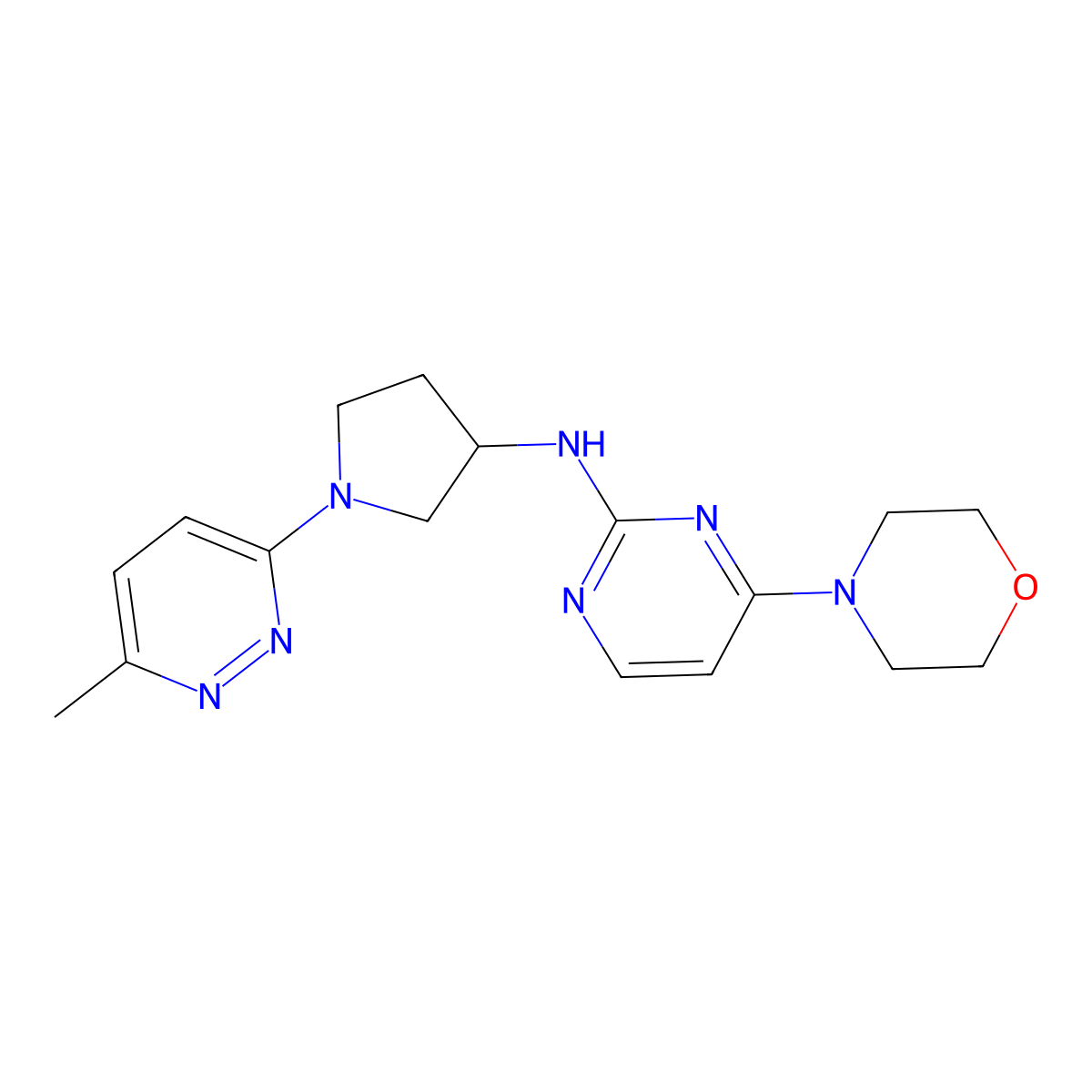 N-[1-(6-methylpyridazin-3-yl)pyrrolidin-3-yl]-4-(morpholin-4-yl)pyrimidin-2-amine molecular structure, CAS 3030781-17-7