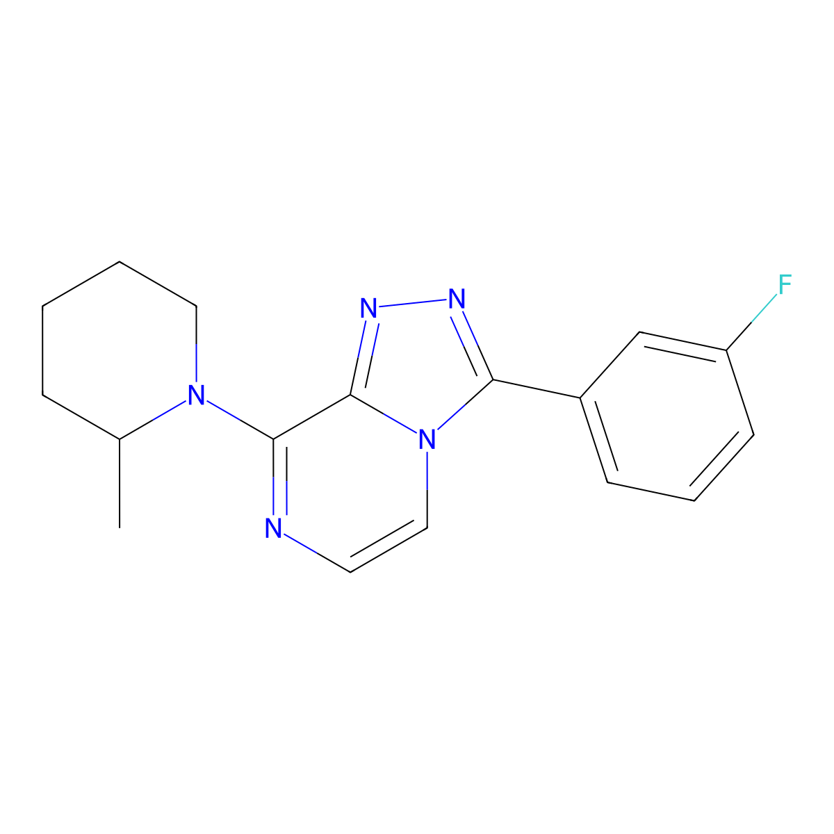 1-[3-(3-Fluorophenyl)-[1,2,4]triazolo[4,3-a]pyrazin-8-yl]-2-methylpiperidine molecular structure, CAS 3030781-33-7