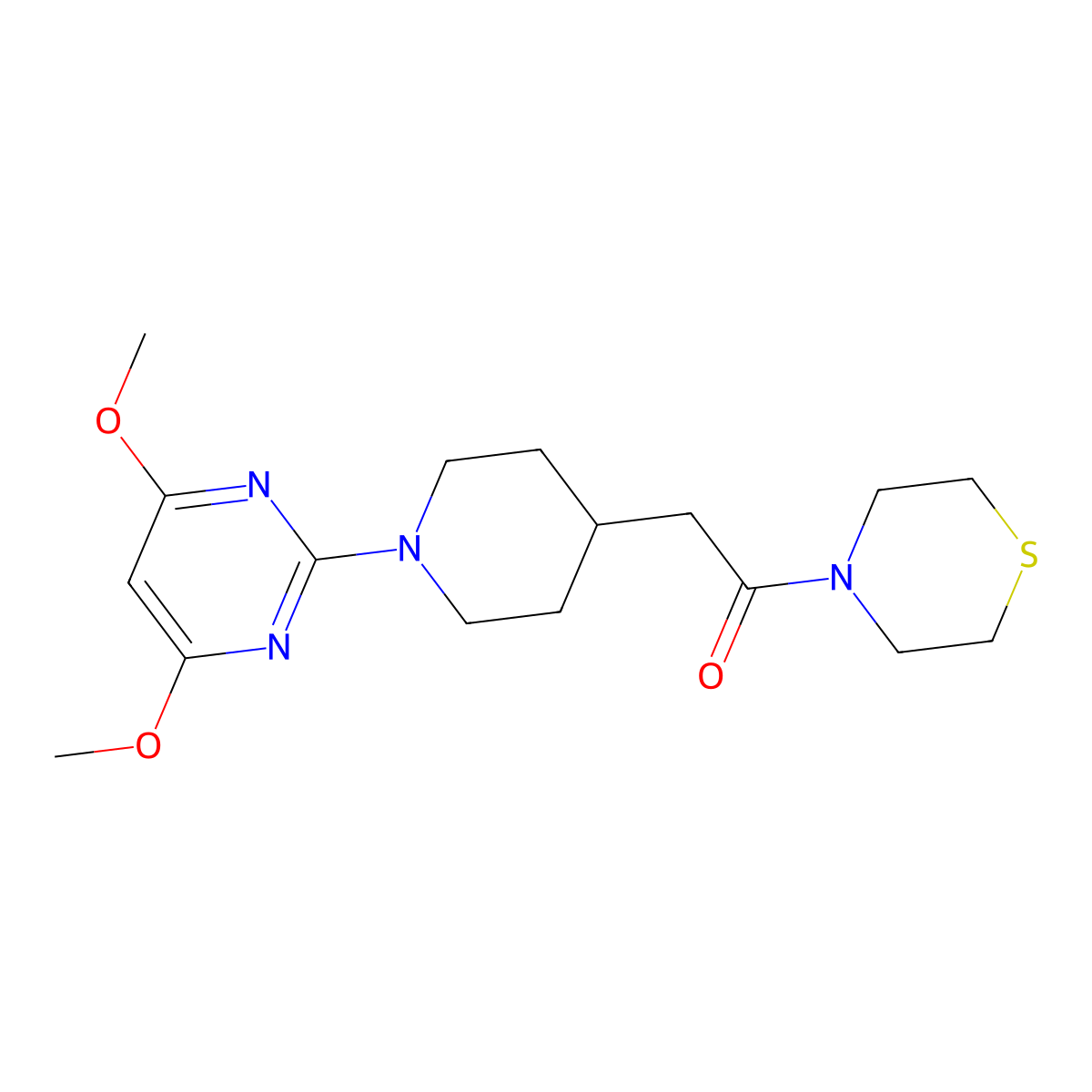 2-[1-(5-Methylpyrimidin-2-yl)piperidin-4-yl]-1-(thiomorpholin-4-yl)ethan-1-one molecular structure, CAS 3030781-55-3