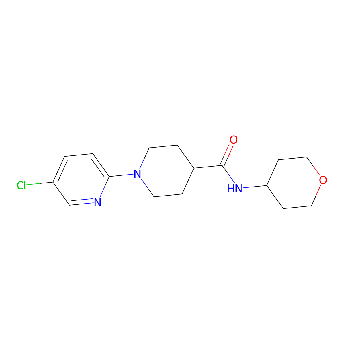 1-(5-chloropyridin-2-yl)-N-(oxan-4-yl)piperidine-4-carboxamide molecular structure, CAS 3030781-78-0
