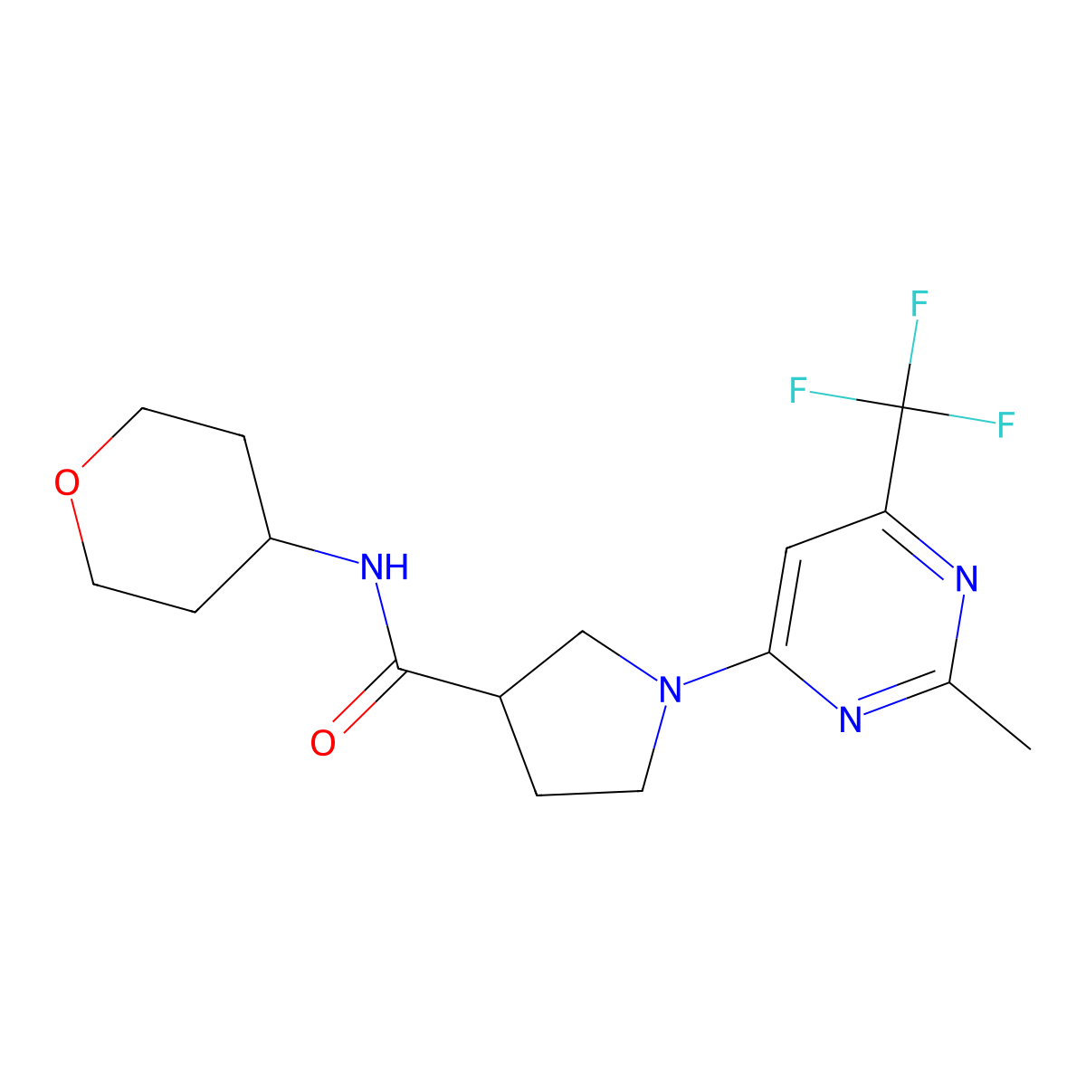 1-(4-methoxypyrimidin-2-yl)-N-(oxan-4-yl)pyrrolidine-3-carboxamide molecular structure, CAS 3030782-24-9