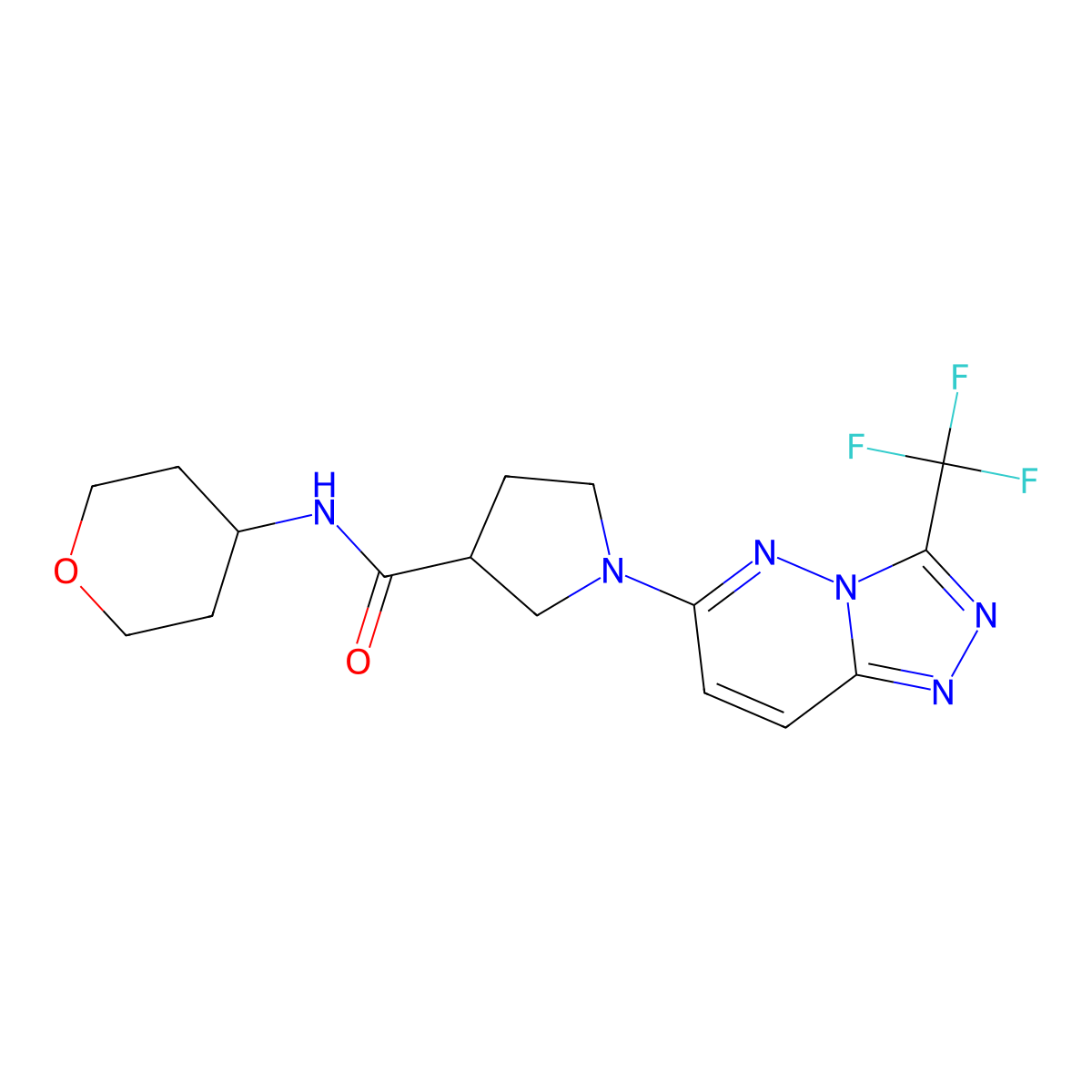 N-(oxan-4-yl)-1-[3-(trifluoromethyl)-[1,2,4]triazolo[4,3-b]pyridazin-6-yl]pyrrolidine-3-carboxamide molecular structure, CAS 3030782-32-9
