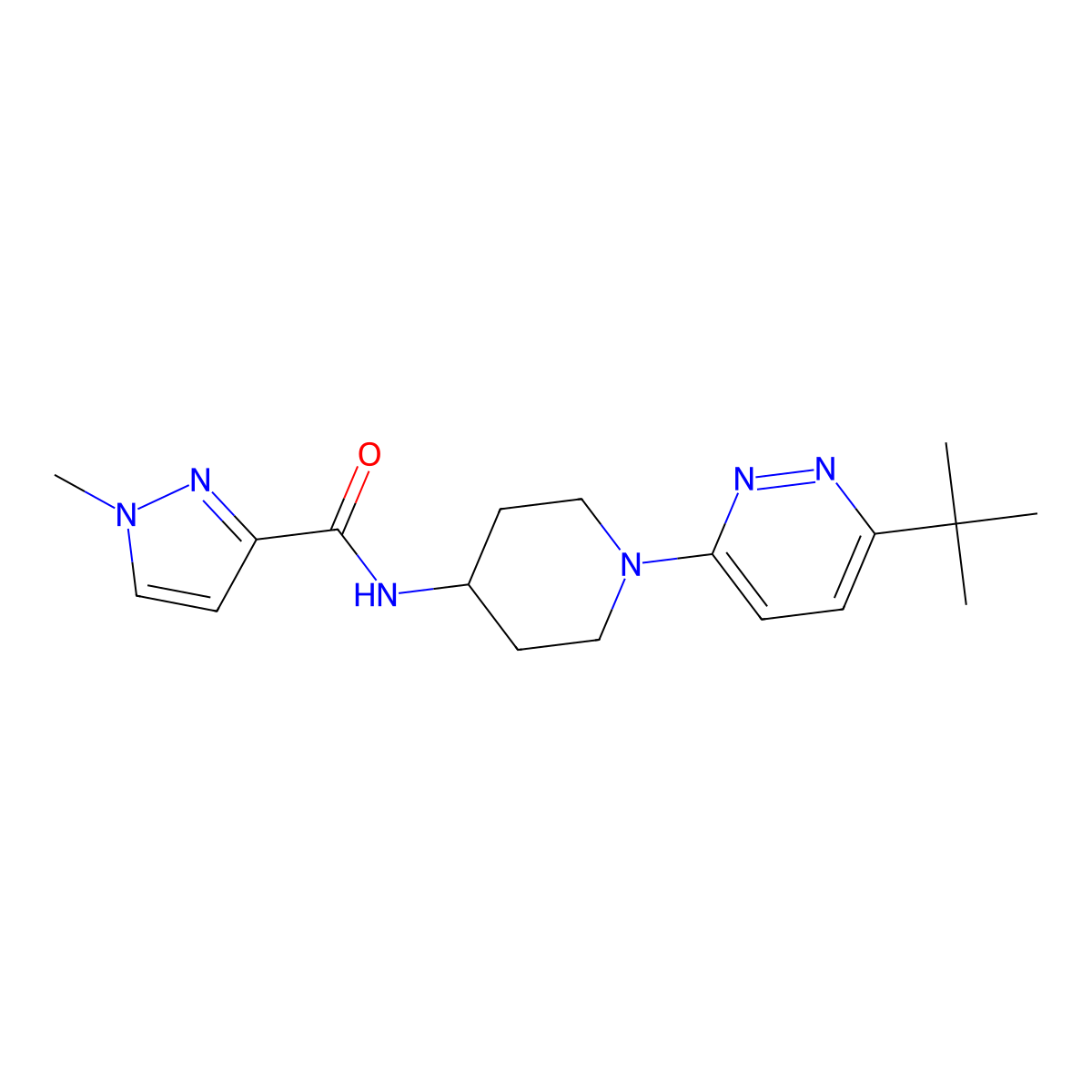 N-[1-(6-tert-butylpyridazin-3-yl)piperidin-4-yl]-1-methyl-1H-pyrazole-3-carboxamide molecular structure, CAS 3030782-38-5