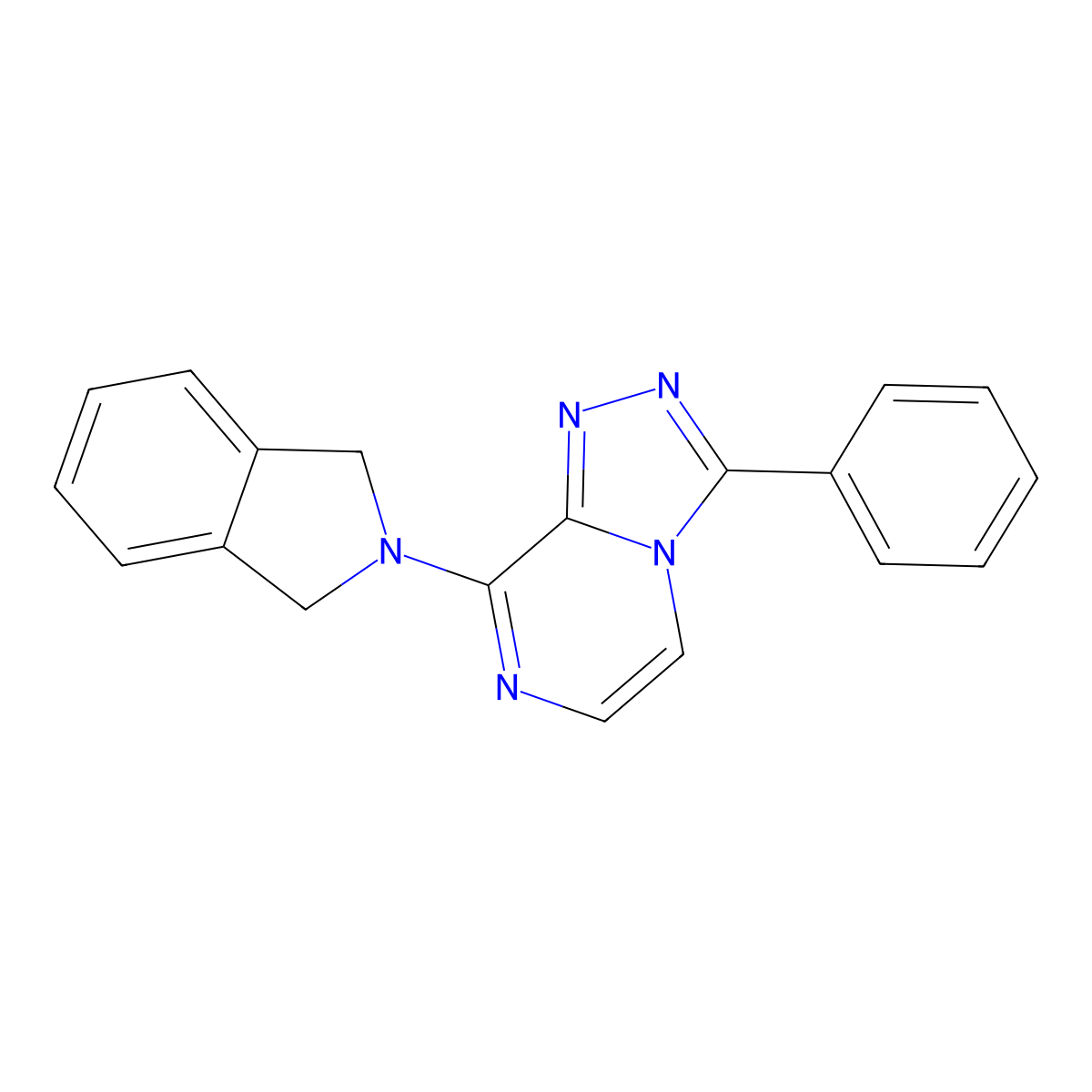 8-(1,3-Dihydroisoindol-2-yl)-3-phenyl-[1,2,4]triazolo[4,3-a]pyrazine molecular structure, CAS 3030782-52-3