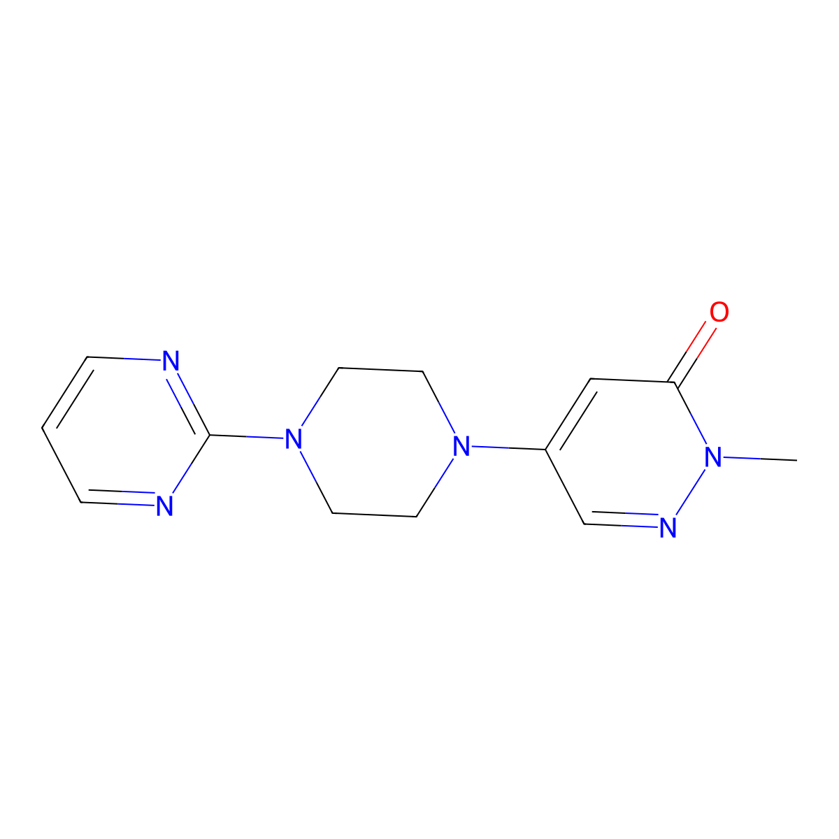 2-Methyl-5-[4-(pyrimidin-2-yl)piperazin-1-yl]-2,3-dihydropyridazin-3-one molecular structure, CAS 3030782-58-9
