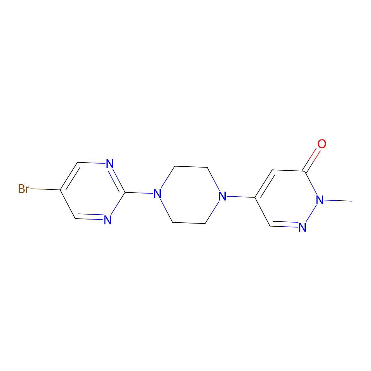 5-[4-(5-Bromopyrimidin-2-yl)piperazin-1-yl]-2-methyl-2,3-dihydropyridazin-3-one molecular structure, CAS 3030782-60-3