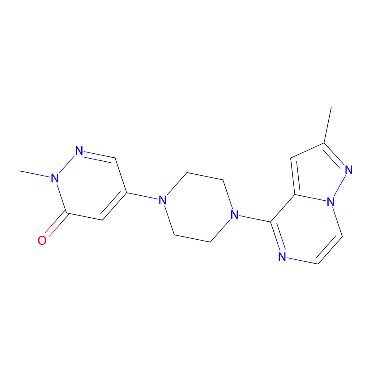 2-Methyl-5-(4-{2-methylpyrazolo[1,5-a]pyrazin-4-yl}piperazin-1-yl)-2,3-dihydropyridazin-3-one molecular structure, CAS 3030782-66-9