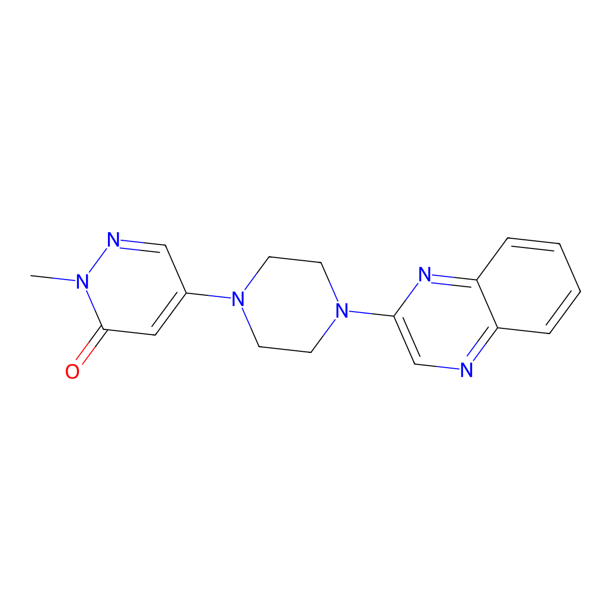 2-Methyl-5-[4-(quinoxalin-2-yl)piperazin-1-yl]-2,3-dihydropyridazin-3-one molecular structure, CAS 3030782-82-9