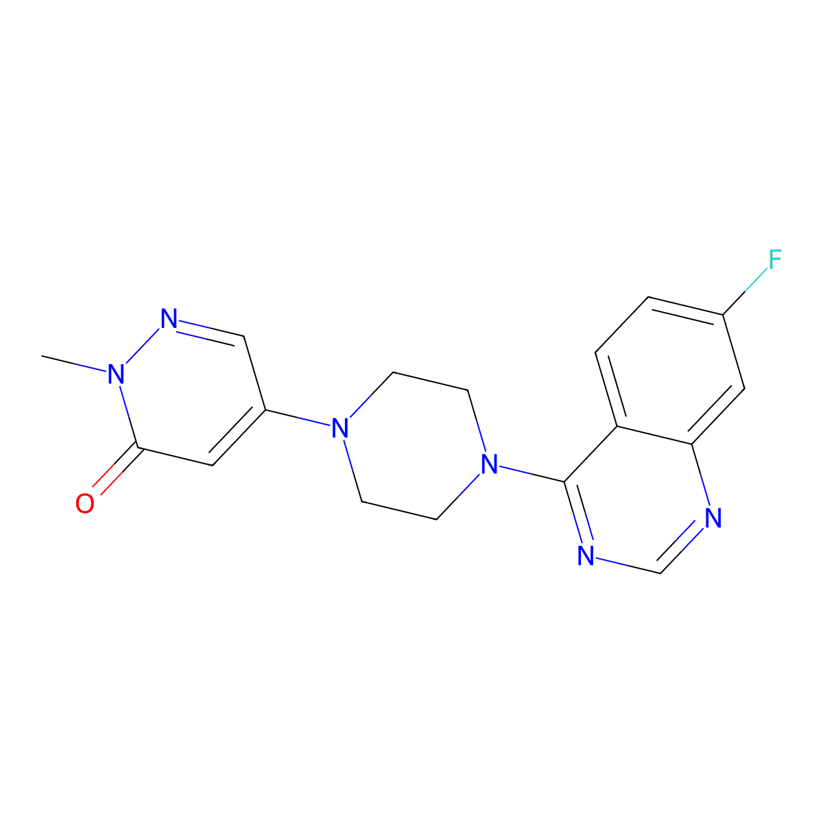 5-[4-(7-Fluoroquinazolin-4-yl)piperazin-1-yl]-2-methyl-2,3-dihydropyridazin-3-one molecular structure, CAS 3030782-85-2