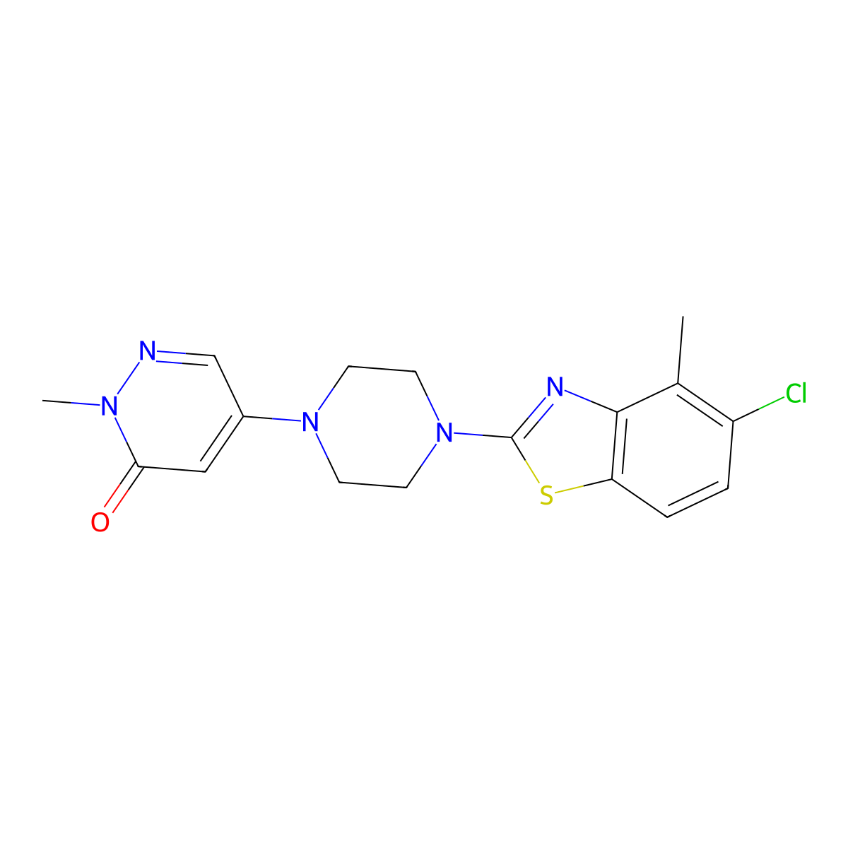 5-[4-(5-Chloro-4-methyl-1,3-benzothiazol-2-yl)piperazin-1-yl]-2-methyl-2,3-dihydropyridazin-3-one molecular structure, CAS 3030782-97-6