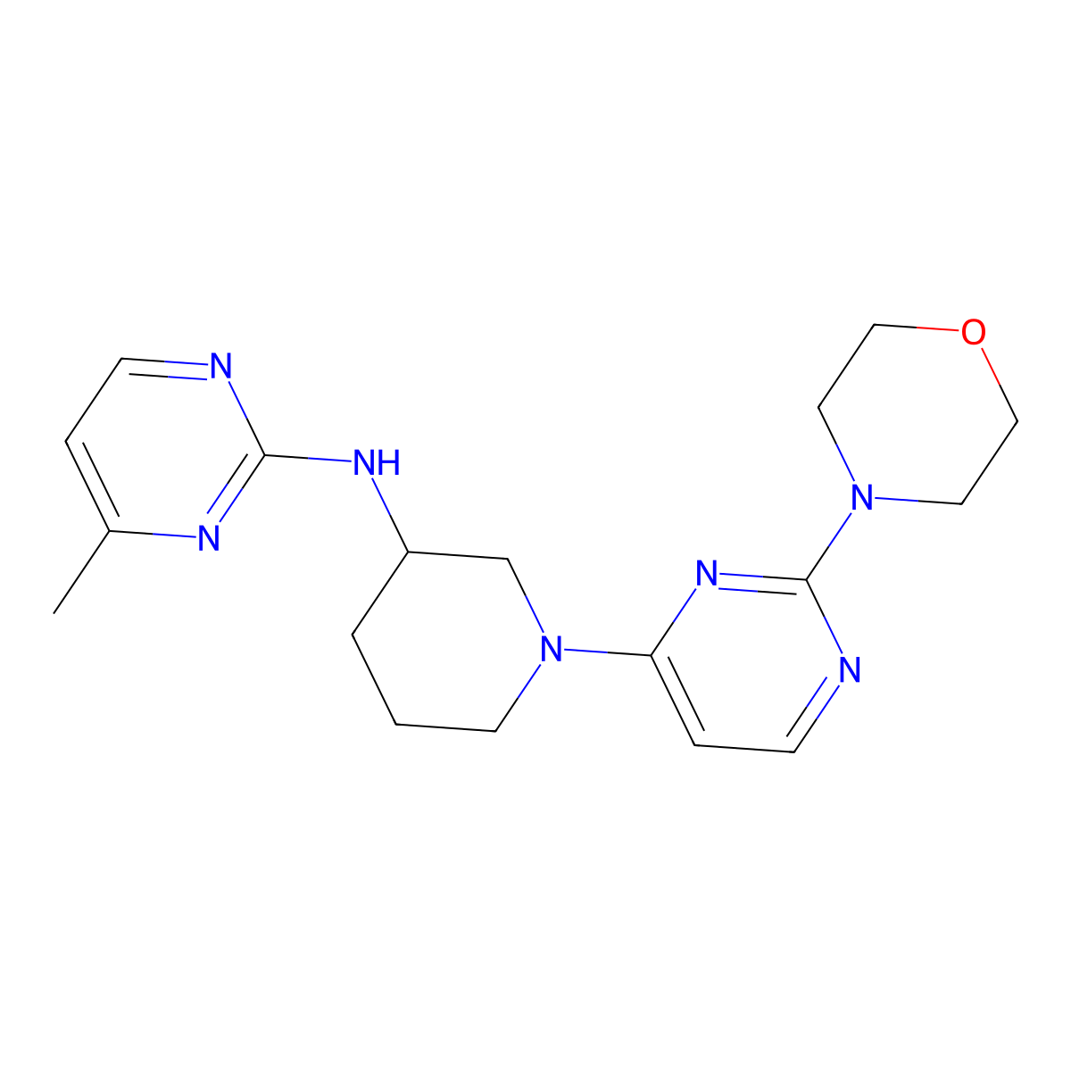 4-methyl-N-[1-(2-morpholin-4-ylpyrimidin-4-yl)piperidin-3-yl]pyrimidin-2-amine molecular structure, CAS 3030783-26-4