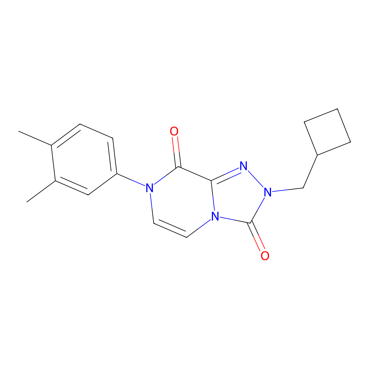 2-(cyclobutylmethyl)-7-(3,4-dimethylphenyl)-2H,3H,7H,8H-[1,2,4]triazolo[4,3-a]pyrazine-3,8-dione molecular structure, CAS 3030783-30-0