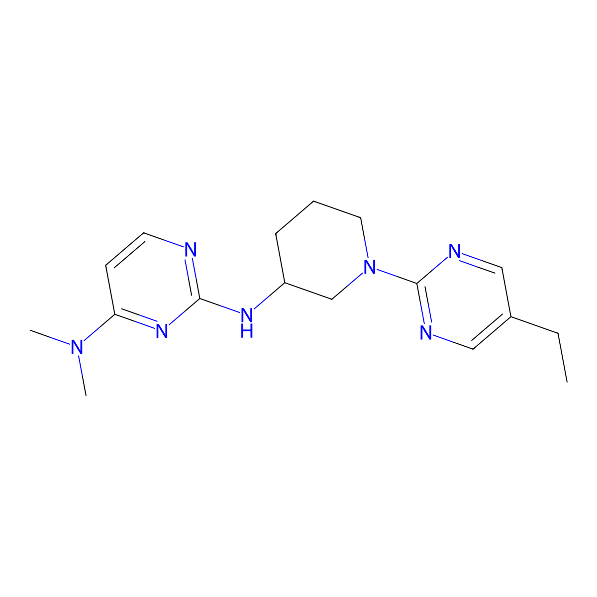 N2-[1-(5-ethylpyrimidin-2-yl)piperidin-3-yl]-N4,N4-dimethylpyrimidine-2,4-diamine molecular structure, CAS 3030783-32-2