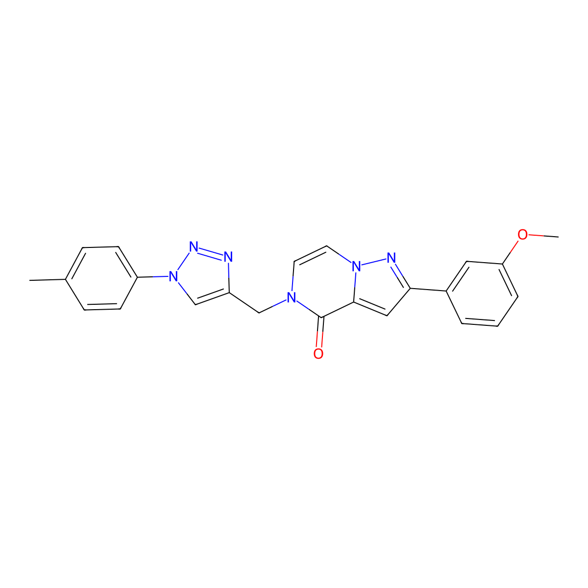 2-(3-methoxyphenyl)-5-{[1-(4-methylphenyl)-1H-1,2,3-triazol-4-yl]methyl}-4H,5H-pyrazolo[1,5-a]pyrazin-4-one molecular structure, CAS 3030783-40-2