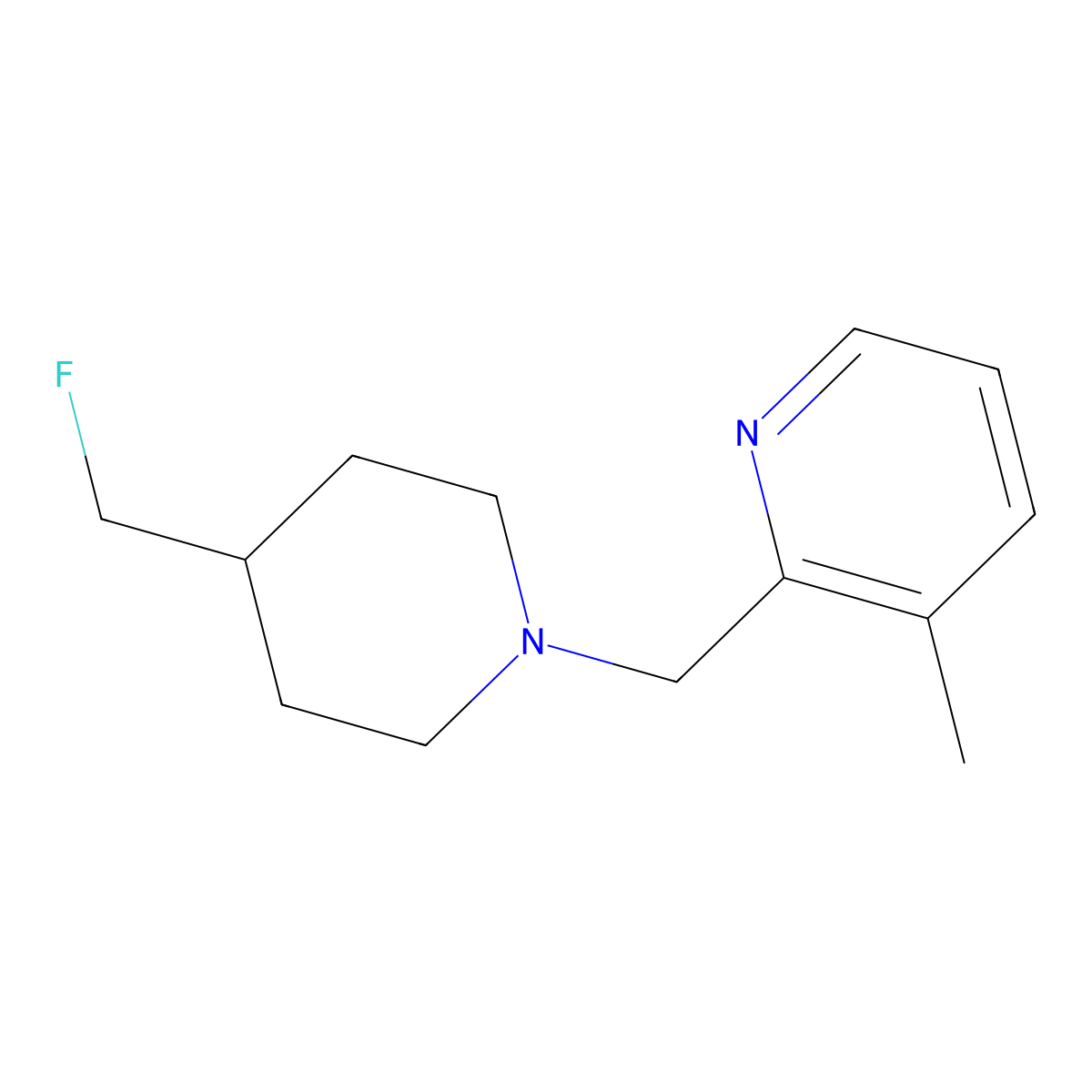 2-{[4-(Fluoromethyl)piperidin-1-yl]methyl}-3-methylpyridine molecular structure, CAS 3030783-52-6