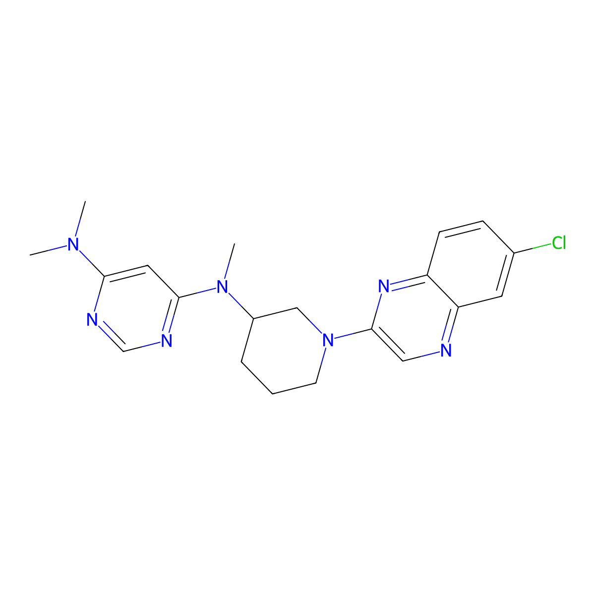 N4-[1-(6-chloroquinoxalin-2-yl)piperidin-3-yl]-N4,N6,N6-trimethylpyrimidine-4,6-diamine molecular structure, CAS 3030783-67-3