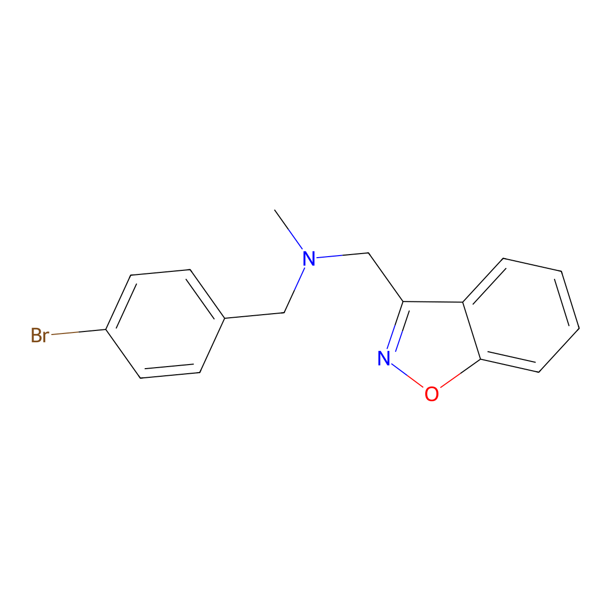 [(1,2-Benzoxazol-3-yl)methyl][(4-bromophenyl)methyl]methylamine molecular structure, CAS 3030783-68-4