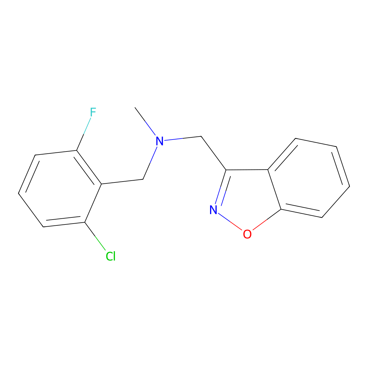 [(1,2-Benzoxazol-3-yl)methyl][(2-chloro-6-fluorophenyl)methyl]methylamine molecular structure, CAS 3030783-71-9
