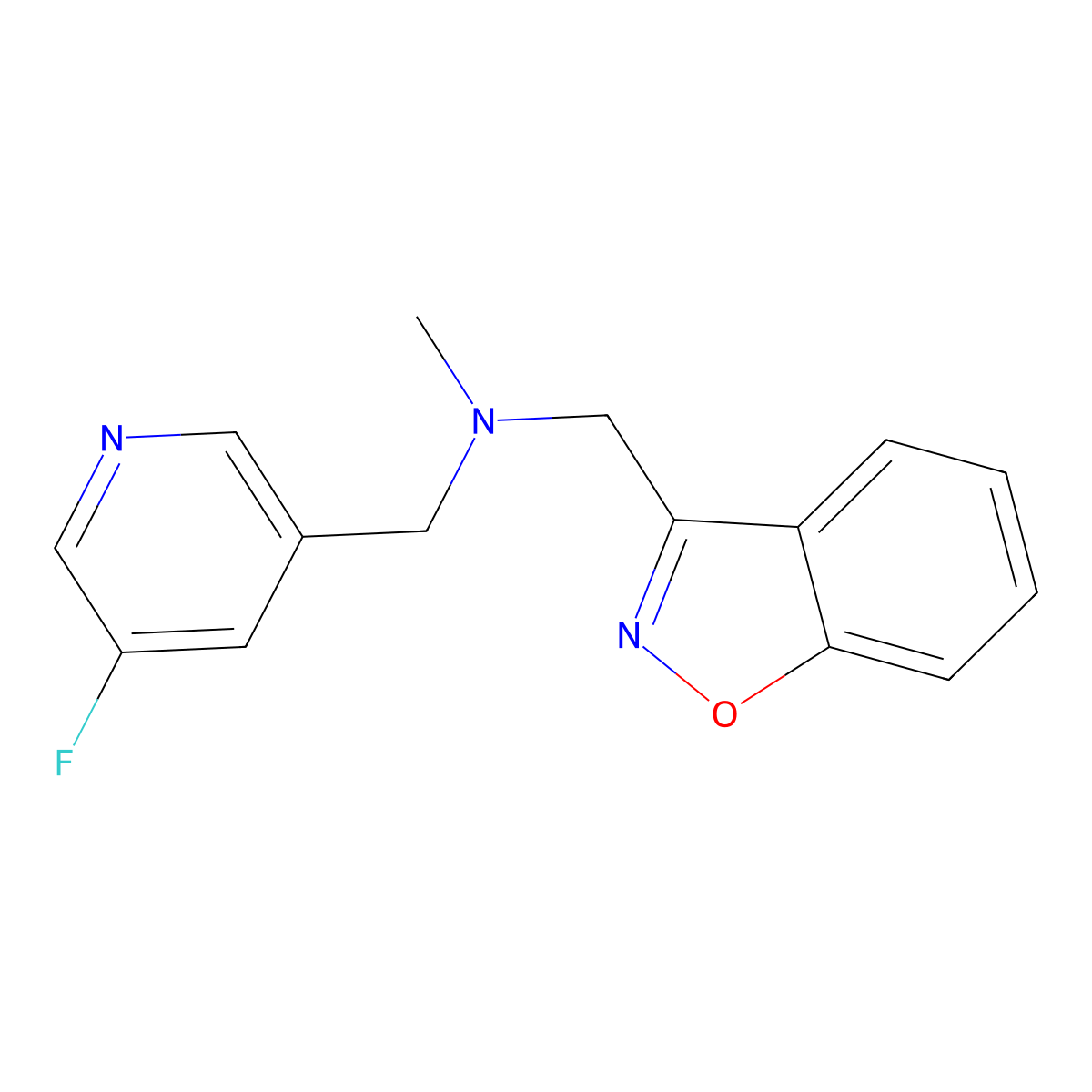 [(1,2-Benzoxazol-3-yl)methyl][(5-fluoropyridin-3-yl)methyl]methylamine molecular structure, CAS 3030784-03-0