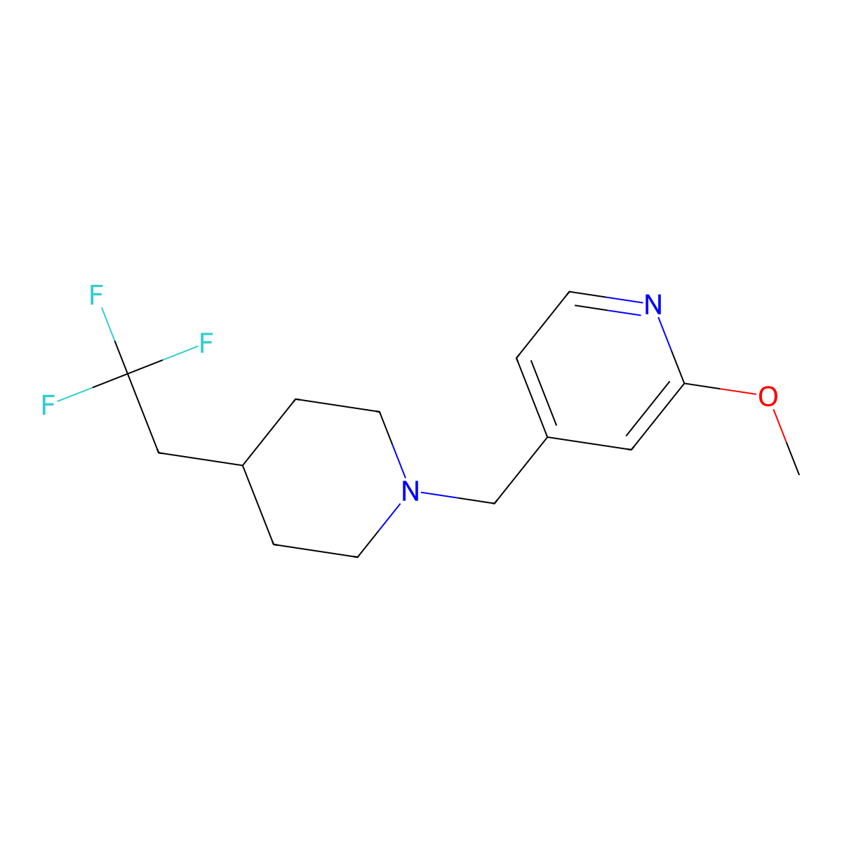 2-Methoxy-4-{[4-(2,2,2-trifluoroethyl)piperidin-1-yl]methyl}pyridine molecular structure, CAS 3030784-09-6