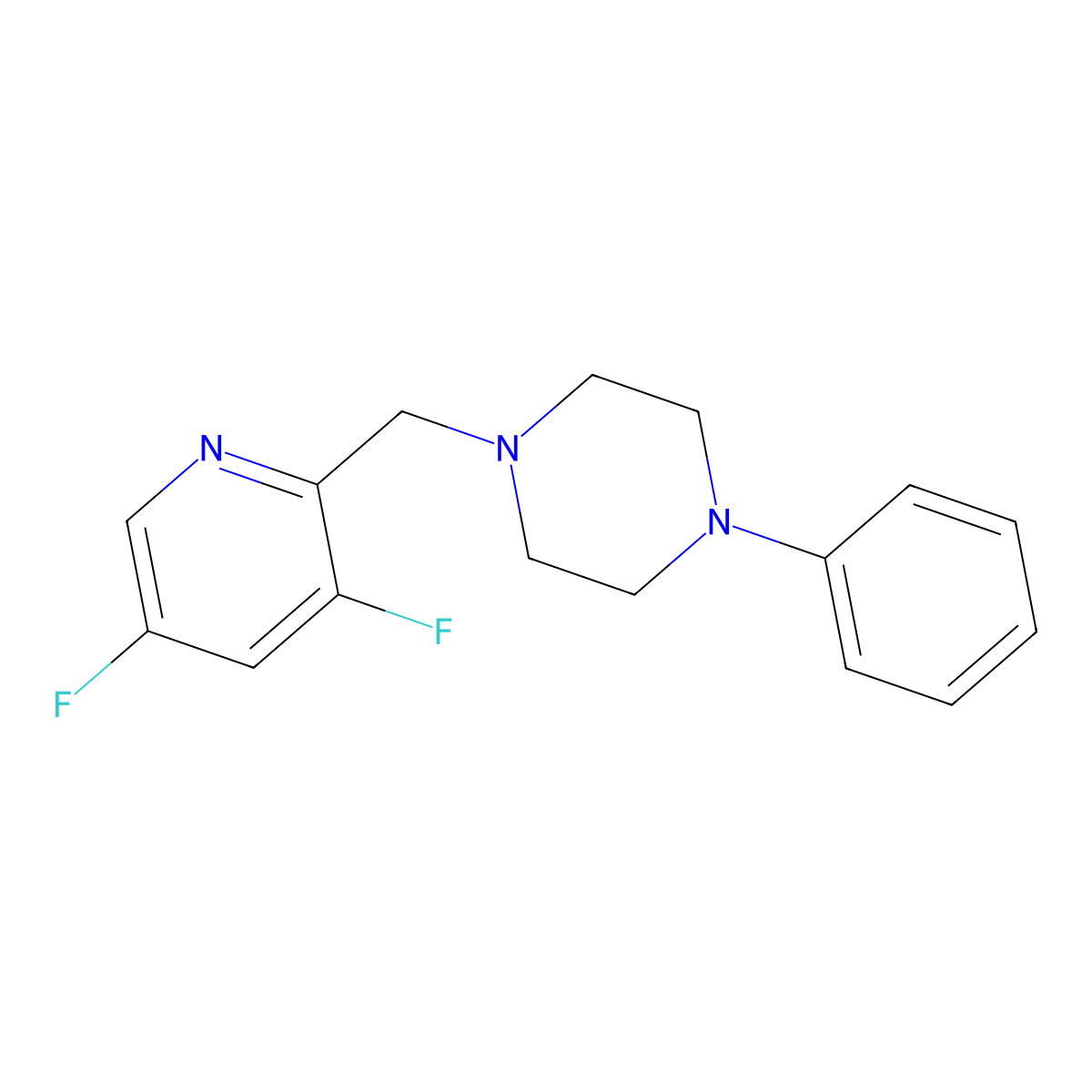 1-[(3,5-Difluoropyridin-2-yl)methyl]-4-phenylpiperazine molecular structure, CAS 3030784-12-1