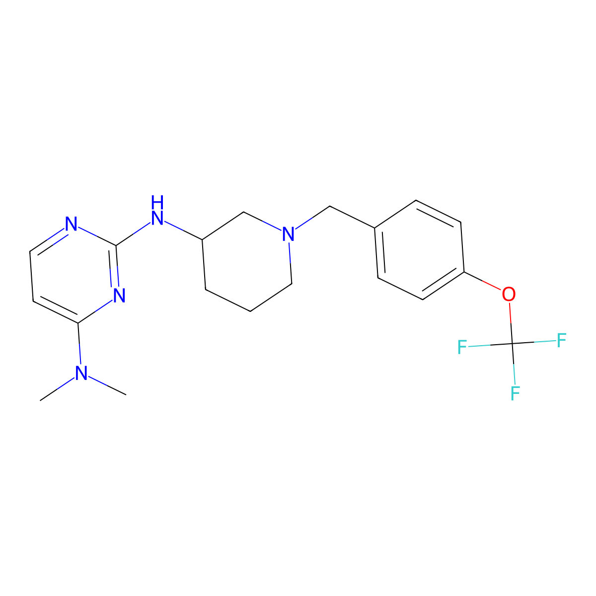 N4,N4-dimethyl-N2-(1-{[4-(trifluoromethoxy)phenyl]methyl}piperidin-3-yl)pyrimidine-2,4-diamine molecular structure, CAS 3030784-17-6