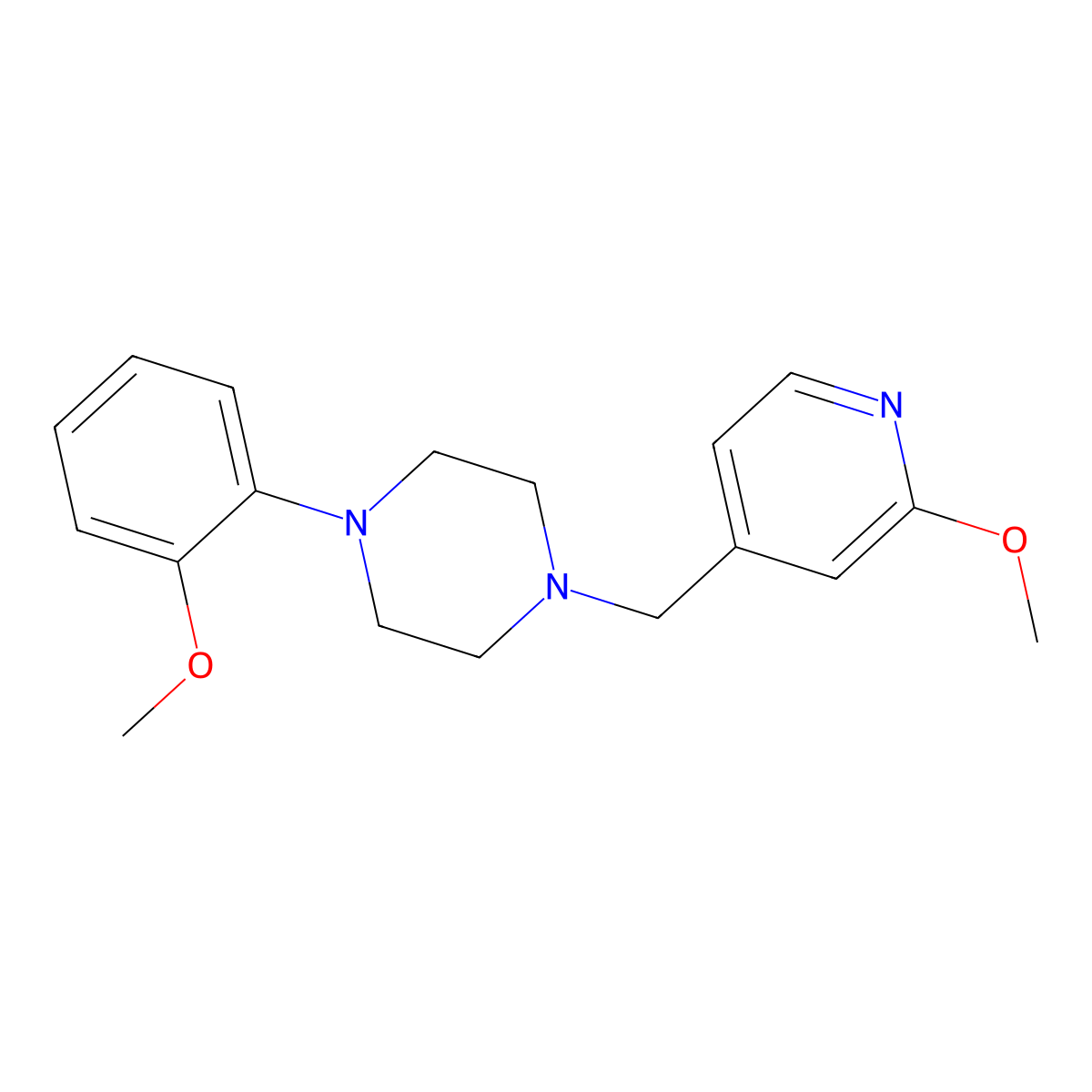 1-(2-Methoxyphenyl)-4-[(2-methoxypyridin-4-yl)methyl]piperazine molecular structure, CAS 3030784-31-4