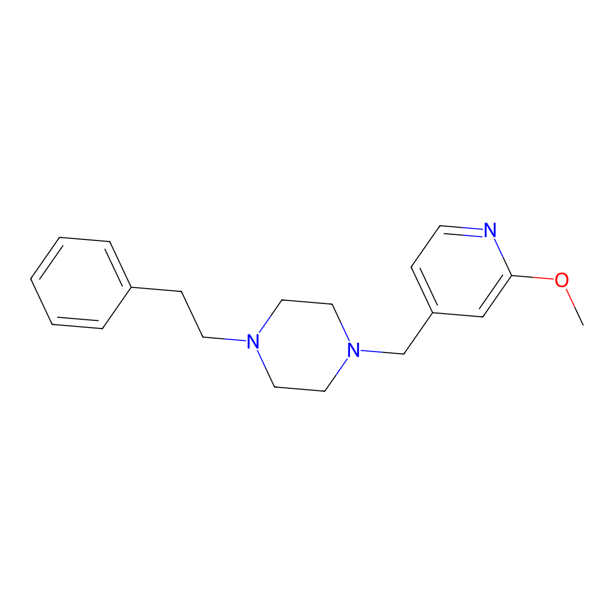 1-[(2-Methoxypyridin-4-yl)methyl]-4-(2-phenylethyl)piperazine molecular structure, CAS 3030784-34-7