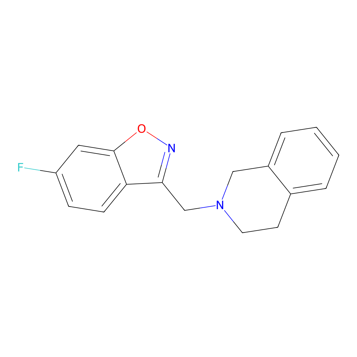 2-[(6-Fluoro-1,2-benzoxazol-3-yl)methyl]-1,2,3,4-tetrahydroisoquinoline molecular structure, CAS 3030784-60-9
