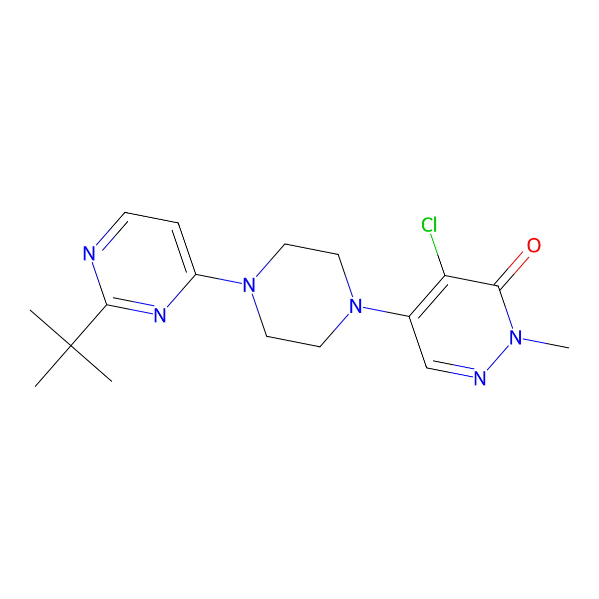 5-[4-(2-Tert-butylpyrimidin-4-yl)piperazin-1-yl]-4-chloro-2-methyl-2,3-dihydropyridazin-3-one molecular structure, CAS 3030784-68-7