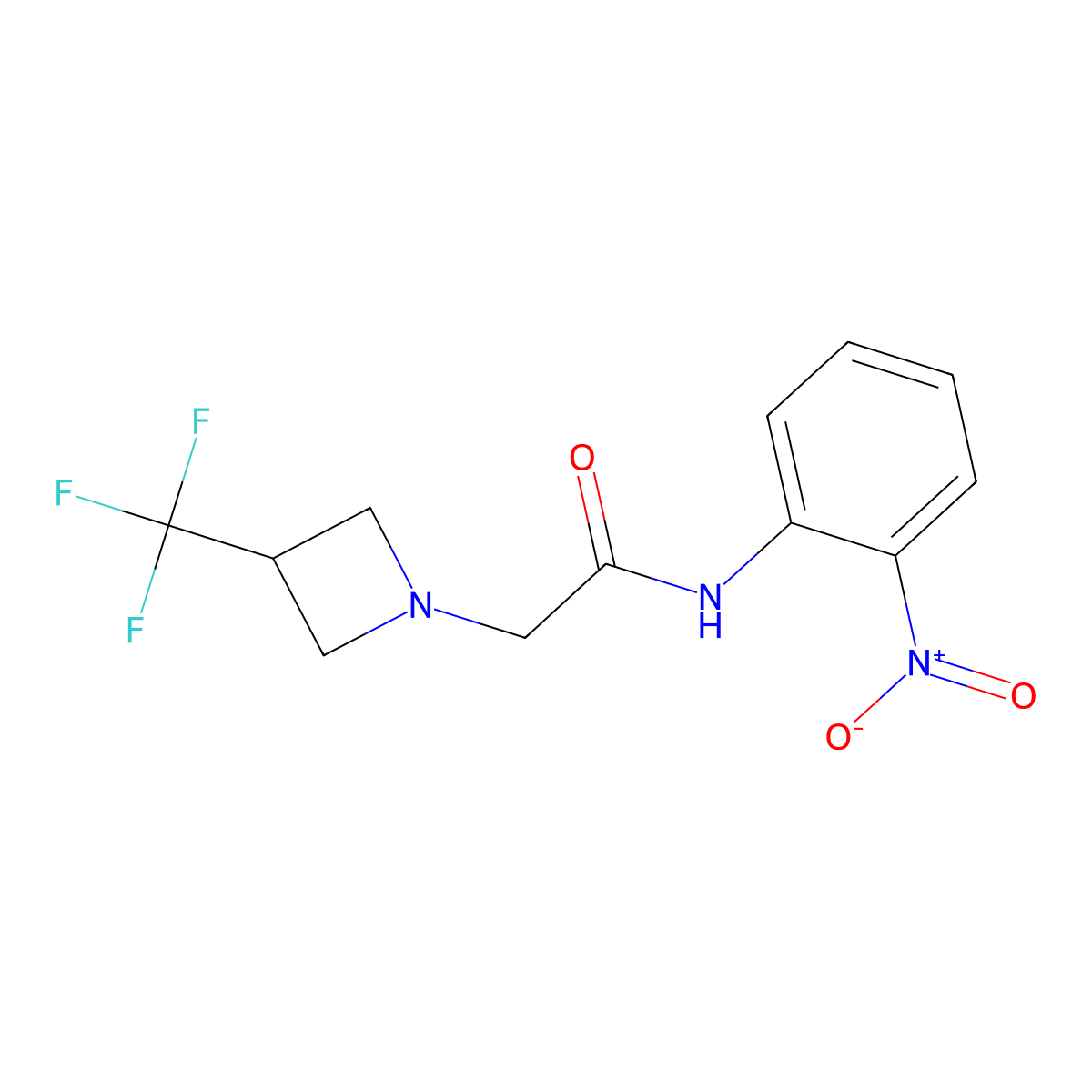 N-(2-nitrophenyl)-2-[3-(trifluoromethyl)azetidin-1-yl]acetamide molecular structure, CAS 3030784-69-8