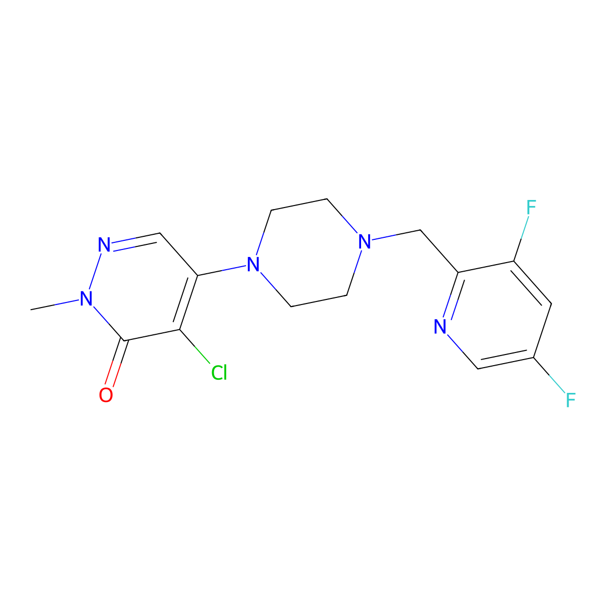 4-Chloro-5-{4-[(3,5-difluoropyridin-2-yl)methyl]piperazin-1-yl}-2-methyl-2,3-dihydropyridazin-3-one molecular structure, CAS 3030784-70-1