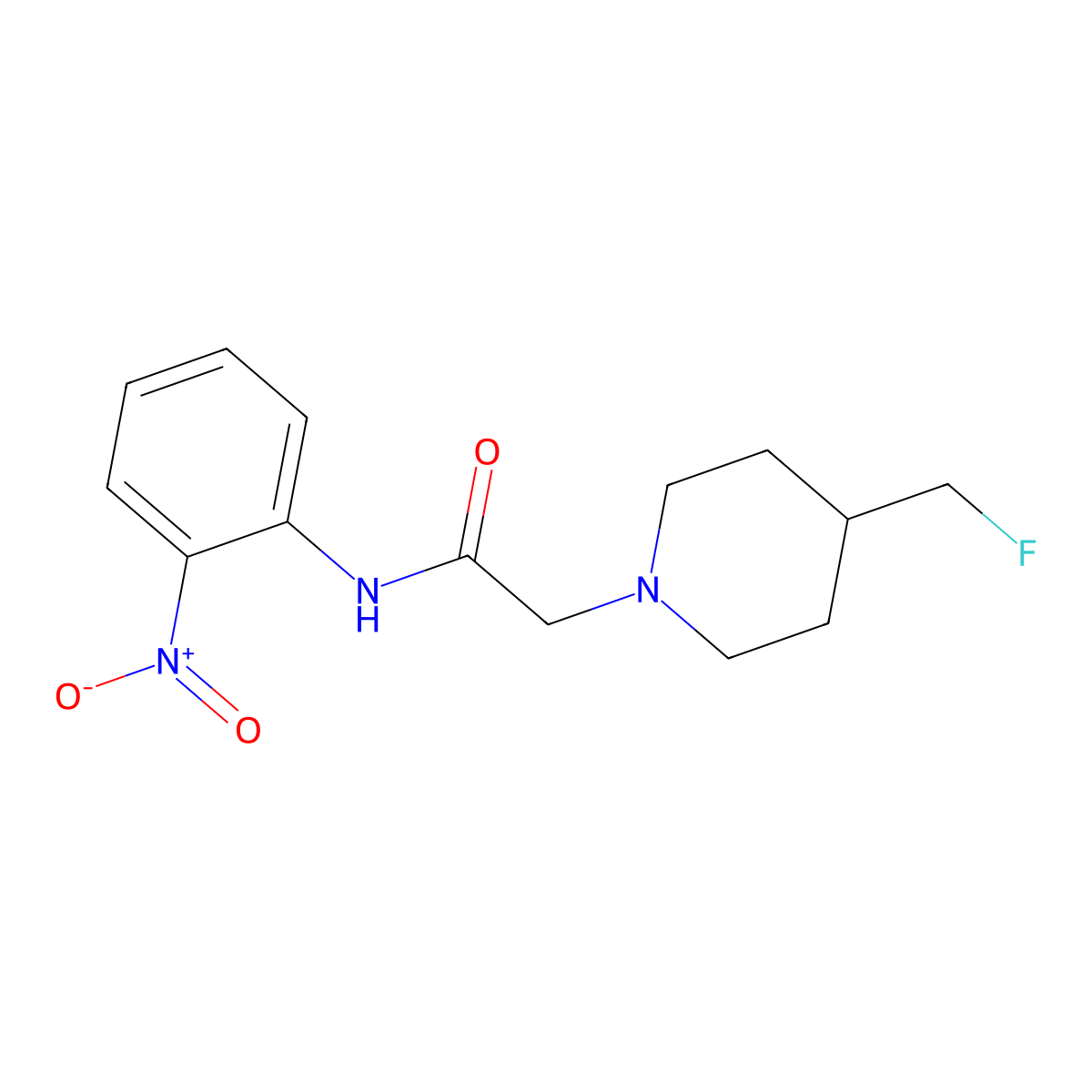 2-[4-(fluoromethyl)piperidin-1-yl]-N-(2-nitrophenyl)acetamide molecular structure, CAS 3030784-71-2
