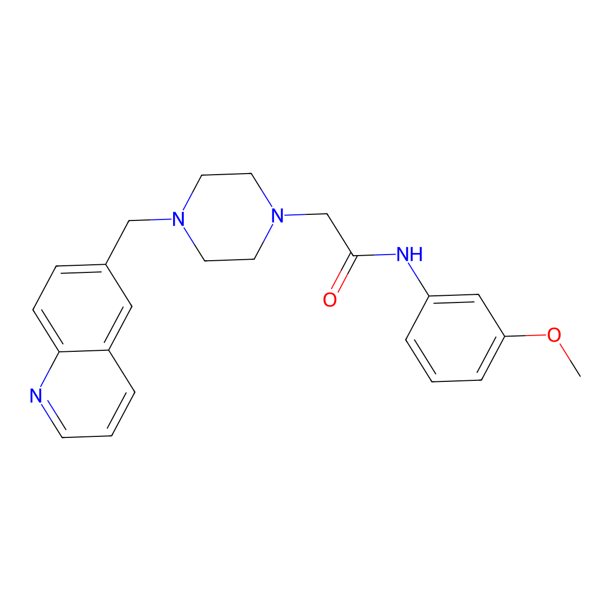 N-(3-methoxyphenyl)-2-{4-[(quinolin-6-yl)methyl]piperazin-1-yl}acetamide molecular structure, CAS 3030784-78-9