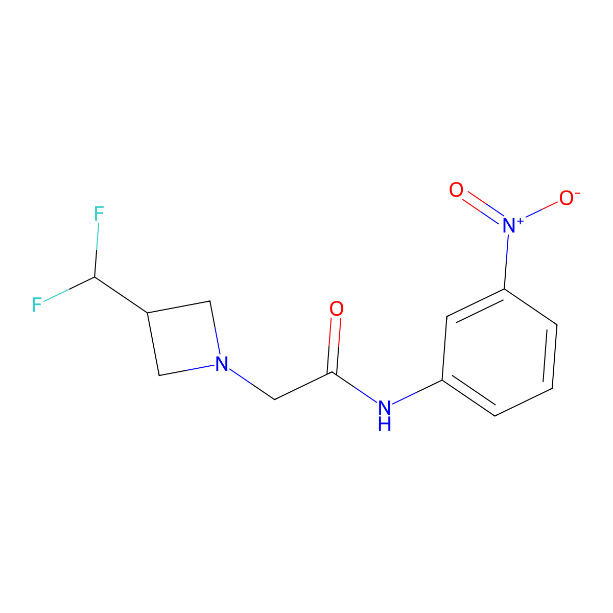 2-[3-(difluoromethyl)azetidin-1-yl]-N-(3-nitrophenyl)acetamide molecular structure, CAS 3030784-93-8