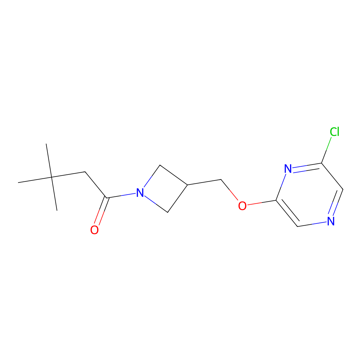 1-(3-{[(6-Chloropyrazin-2-yl)oxy]methyl}azetidin-1-yl)-3,3-dimethylbutan-1-one molecular structure, CAS 3030785-01-1