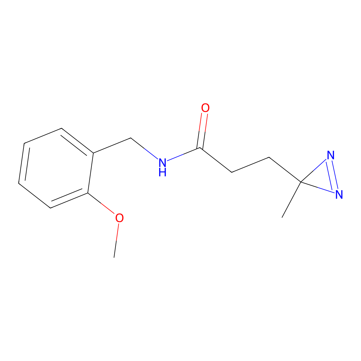 N-[(2-methoxyphenyl)methyl]-3-(3-methyl-3H-diazirin-3-yl)propanamide molecular structure, CAS 3030785-11-3