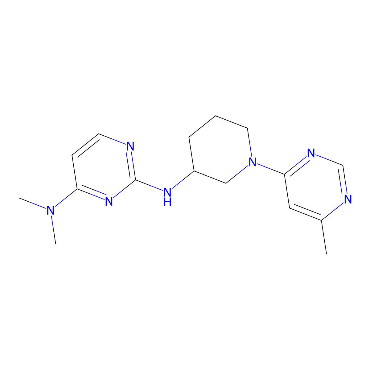 N4,N4-dimethyl-N2-[1-(6-methylpyrimidin-4-yl)piperidin-3-yl]pyrimidine-2,4-diamine molecular structure, CAS 3030789-98-8