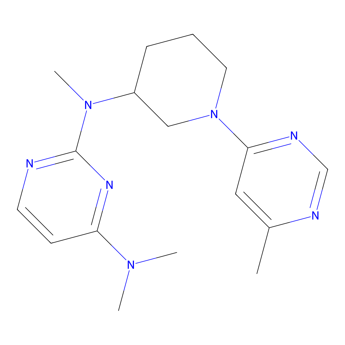 N2,N4,N4-trimethyl-N2-[1-(6-methylpyrimidin-4-yl)piperidin-3-yl]pyrimidine-2,4-diamine molecular structure, CAS 3030790-22-5
