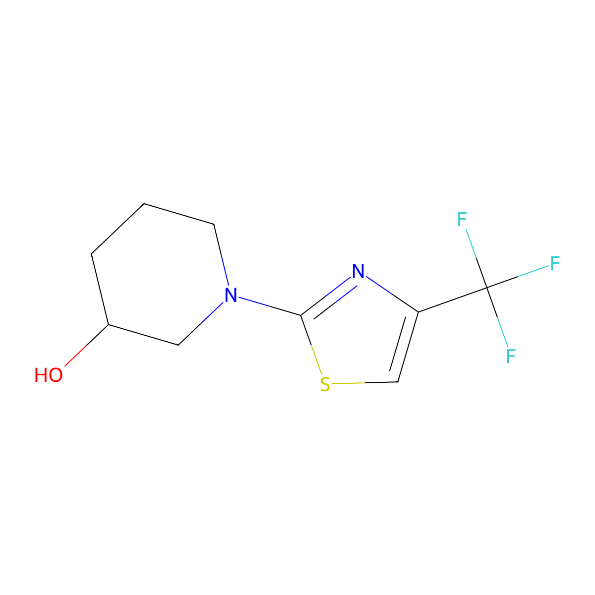 1-[4-(Trifluoromethyl)-1,3-thiazol-2-yl]piperidin-3-ol molecular structure, CAS 3030790-87-2