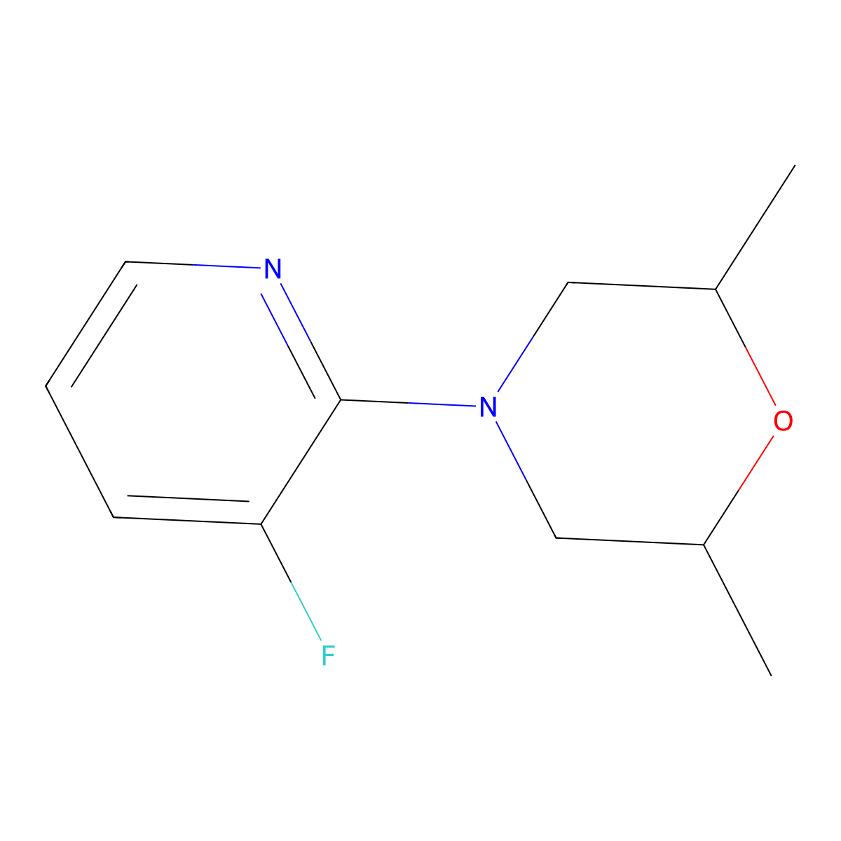 4-(3-Fluoropyridin-2-yl)-2,6-dimethylmorpholine molecular structure, CAS 3030790-96-3